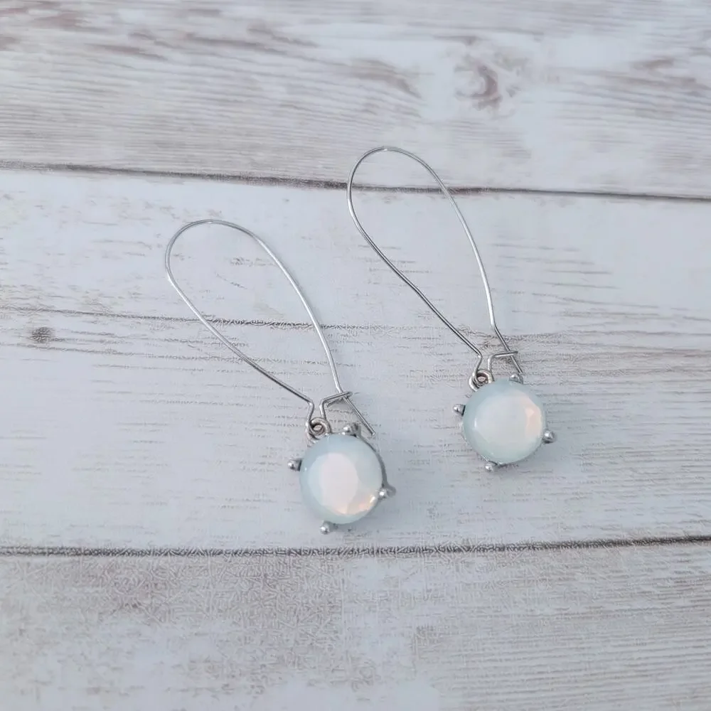 Long Frosted Dangle Earrings
